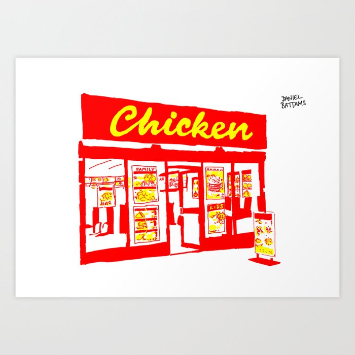 London Fried Chicken Shop Art Print