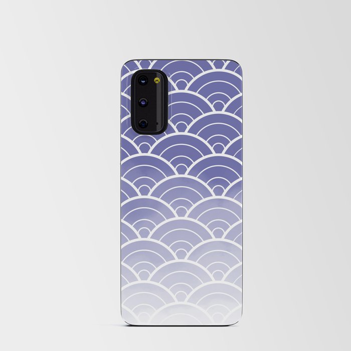 Very Peri Ombre Japanese Waves Pattern (Pantone Very Peri) Android Card Case