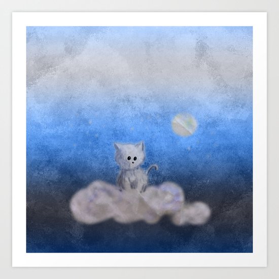 kitten in the sky Art Print