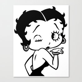 Betty Boop Tease Kiss Black White Canvas Print By Themagista88