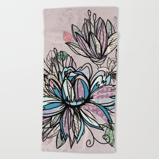 Paper Flowers #1 Beach Towel