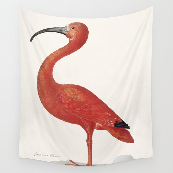 Scarlet Ibis with an Egg Wall Tapestry