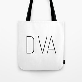 One Word Signs, Diva, igital Quotes, Affiche Scandinave, Fashion Wall Art, Modern Minimalist Tote Bag