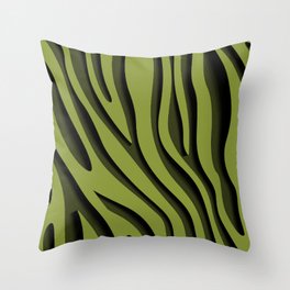 Green Zebra 3D Modern Art Collection Throw Pillow