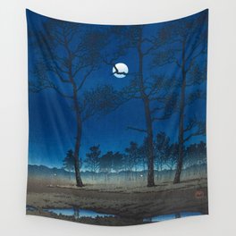 Winter Moon Over Toyama Plain - Vintage Japanese Woodblock Print Art Wall Tapestry