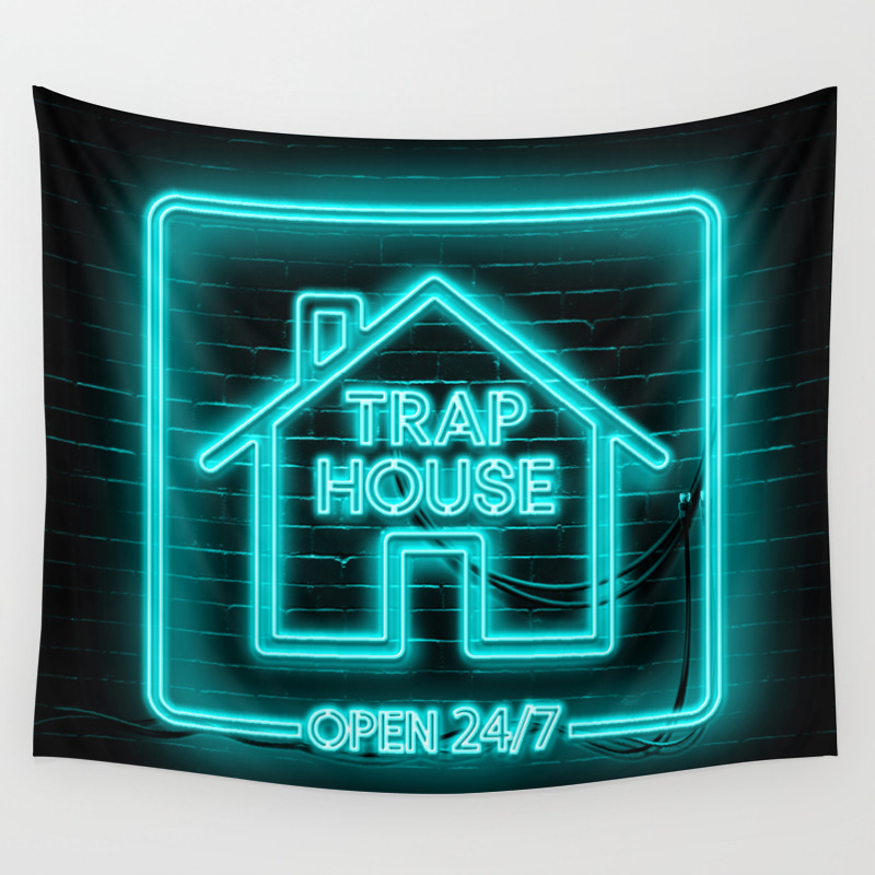 Trap House Logo Trap House Neon Wall Tapestry By Histrionicole Society6 society6