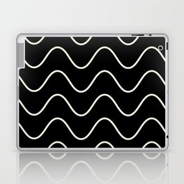 Abstract Wavy Lines Pattern - Black and white Laptop Skin