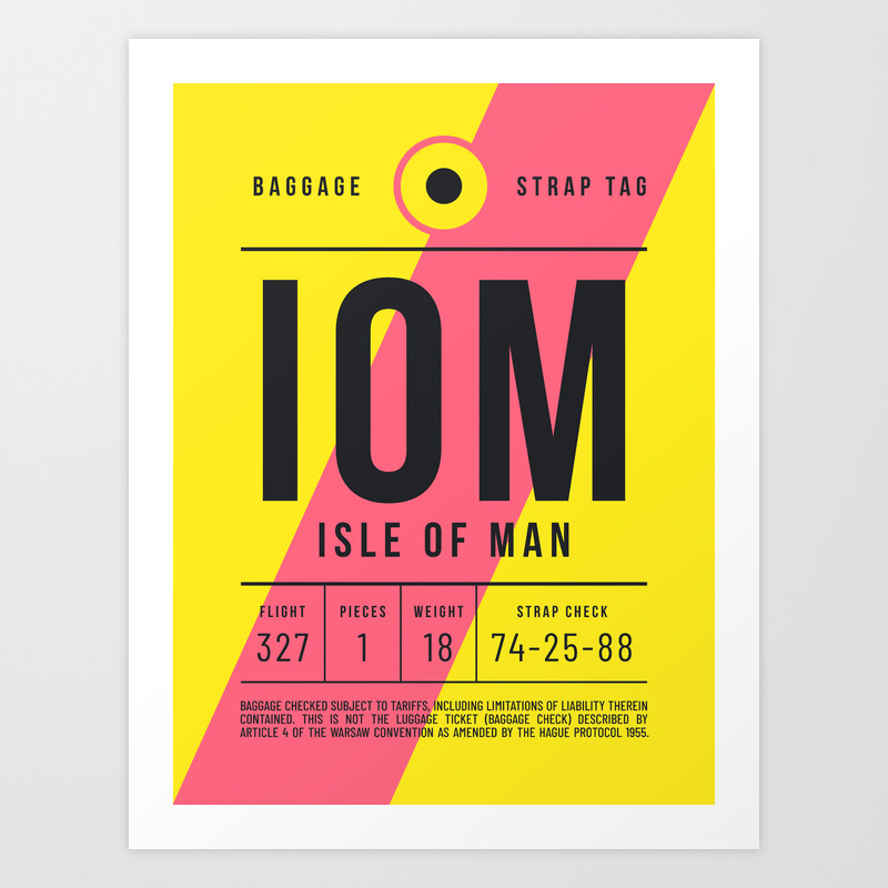 Luggage Tag E - IOM Isle of Man UK Art Print