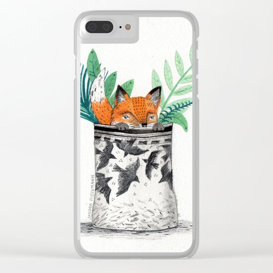 Fox Pot Clear iPhone Case