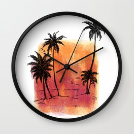 Sunset beach Wall Clock