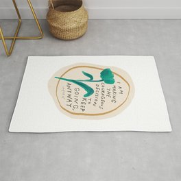 "I Am Making The Courageous Decision To Keep Going, Anyway." | Minimalism Floral Hand Lettering Design Rug