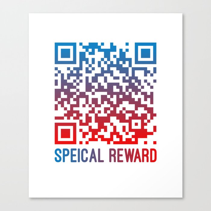 Special Reward Funny Rickroll QR Code Canvas Print