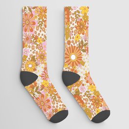 70s Floral Pattern Socks