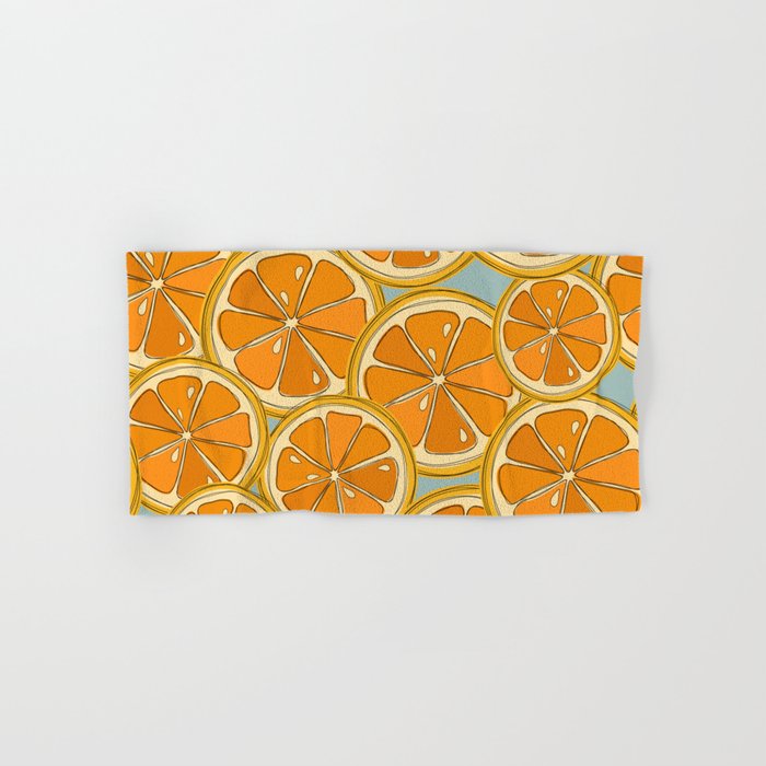 Fresh Summer Orange Slices Hand & Bath Towel