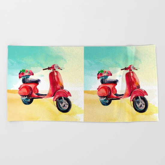 Vespa Beach Towel