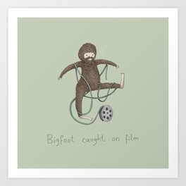 Bigfoot Caught on Film Art Print