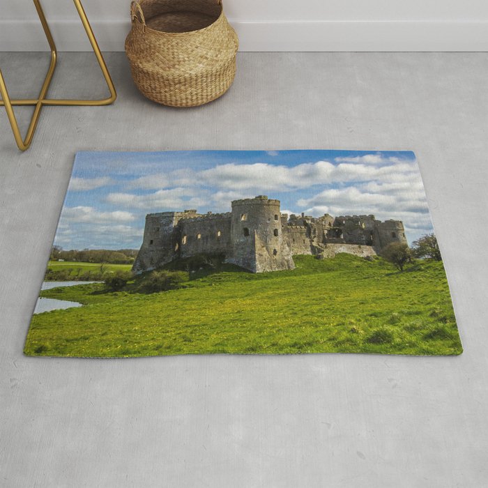 Great Britain Photography - Carew Castle In The Grassy Hills Of Wales Rug