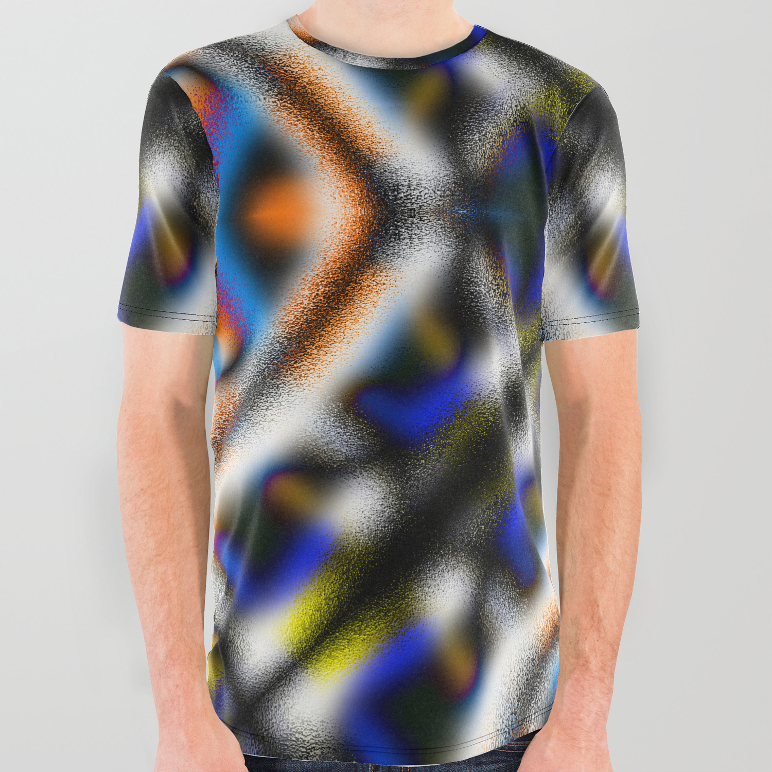 graphic tees blue black white