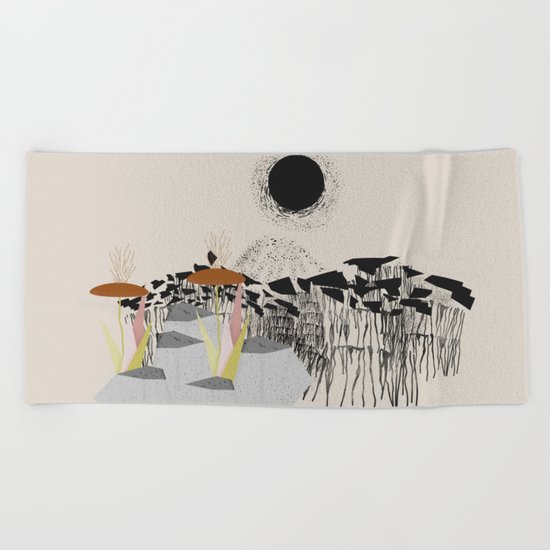 Drippy hills Beach Towel