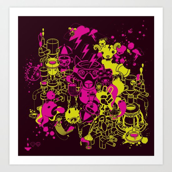 Dream Factory Pink and Yellow Art Print