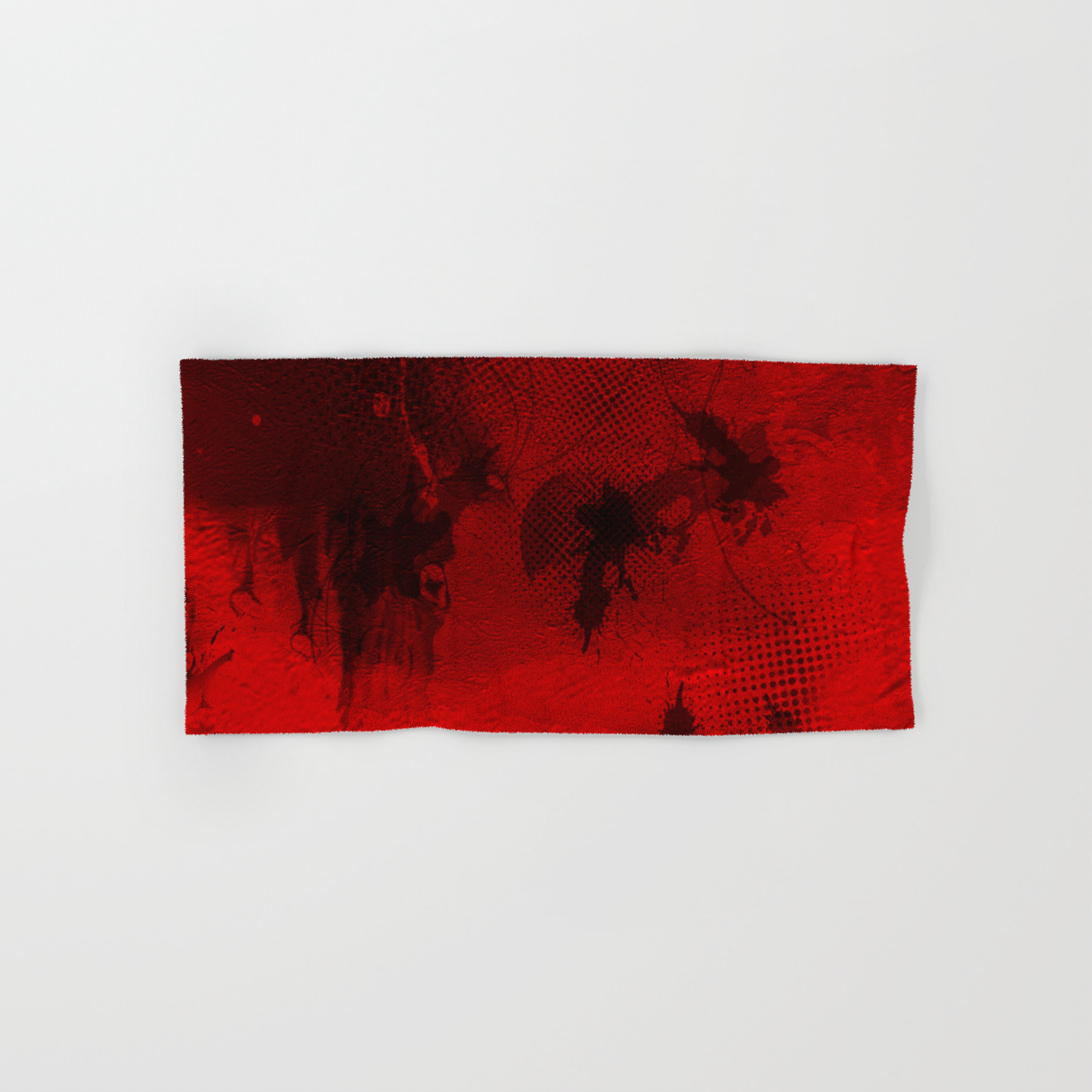 Modern Contemporary Red And Black Abstract Art Hand Bath Towel