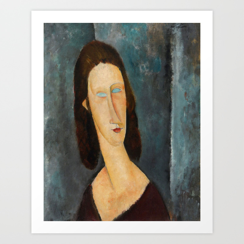 Amedeo Modigliani Blue Eyes Portrait Of Jeanne Hebuterne 1917 Art Print By Alexandra Arts Society6