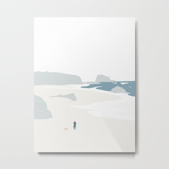 GÅ PÅ STRANDEN Metal Print