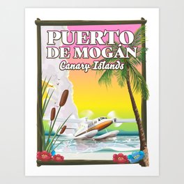 Puerto de Mogán Canary Islands travel poster Art Print