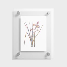 Floral Slime Lily Mosaic on White Floating Acrylic Print