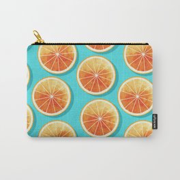 Orange Slices on Blue Carry-All Pouch