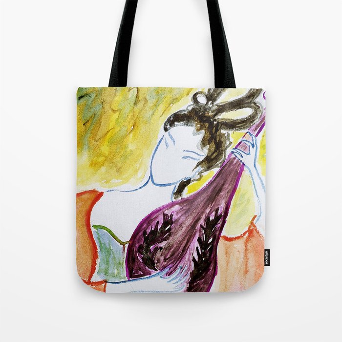 beauty playing lute Tote Bag