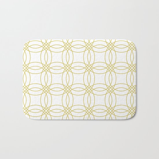 Simply Vintage Link Mod Yellow on White Bath Mat