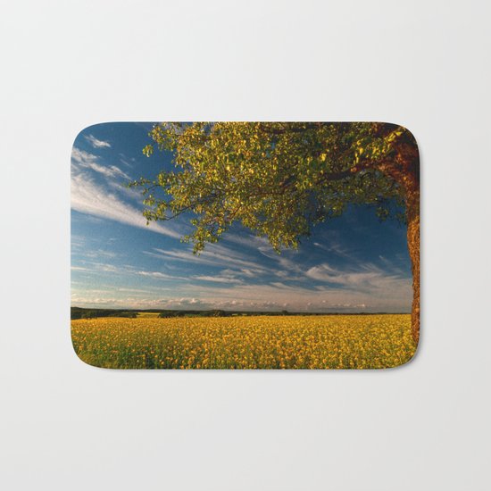 Wonderful springfields with beautiful sky - Rape Bath Mat