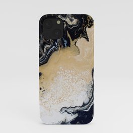 Black Gold: Acrylic Pour Painting iPhone Case