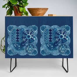 Cyanotype Collage Doilies Floral Perfume Credenza