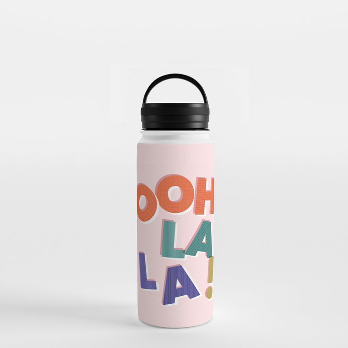 OOH LA LA! colorful french typography Water Bottle by showmemars