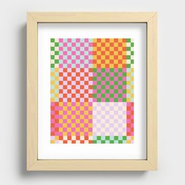 Happy patchwork Recessed Framed Print