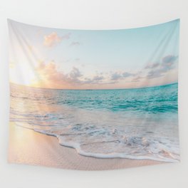 Beautiful tropical turquoise sandy beach photo Wall Tapestry