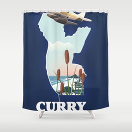 Curry County Oregon USA map Shower Curtain