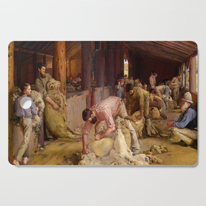 Shearing the Rams, 1890 by Tom Roberts Cutting Board