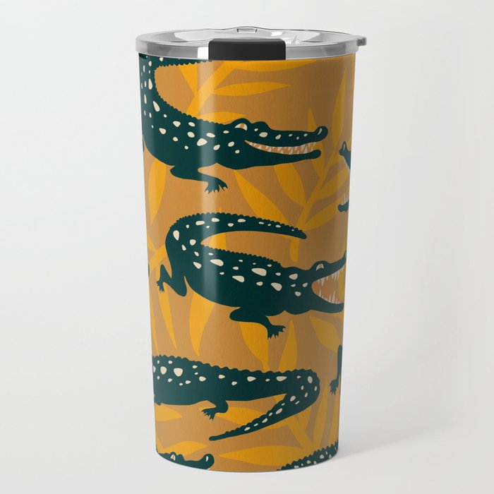 Alligator Collection – Ochre & Teal Travel Mug