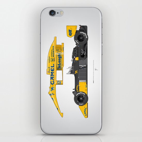 Outline Series N.º5, Ayrton Senna, Lotus 99T-Honda, 1987 iPhone & iPod Skin