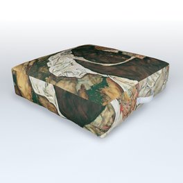 Egon Schiele - Death and Girl Outdoor Floor Cushion