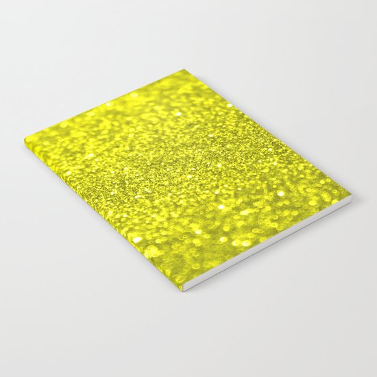 Bright Yellow Glitter Notebook