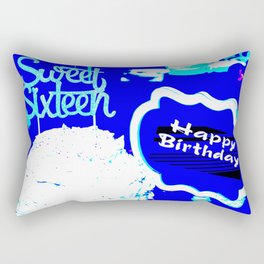 Happy Birthday Sweet Sixteen Cake and Party Rectangular Pillow