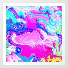 Liquid Color Colorful Marble 19 Art Print