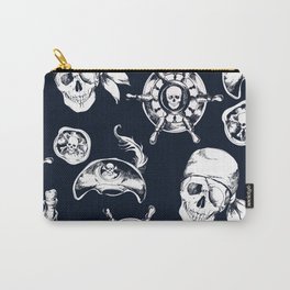 Navy Blue Pirate Pattern Carry-All Pouch