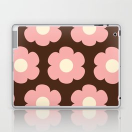 Such Cute Flowers Retro Floral Pattern Pink Brown Cream Laptop Skin