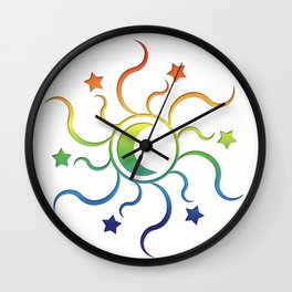 Sun, moon, stars and rainbow Wall Clock