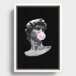 David blowing bubblegum bubble Framed Canvas